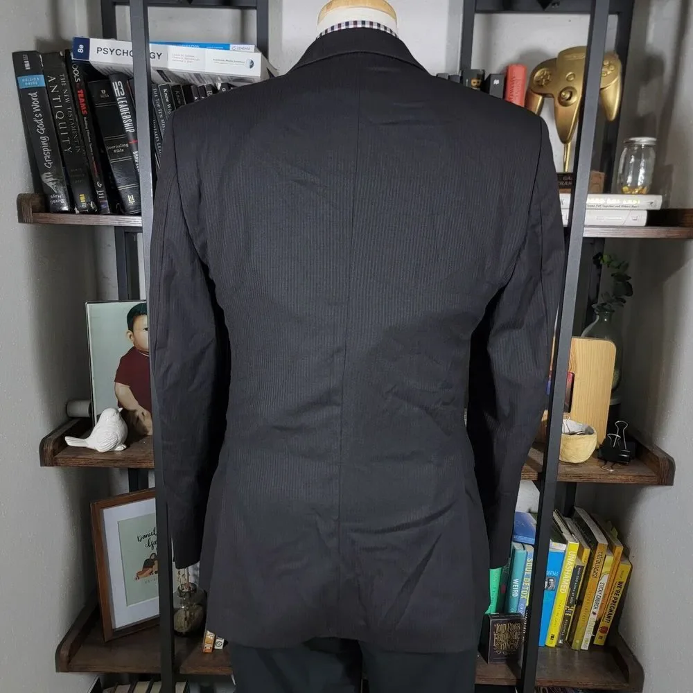 S.Cohen Performance Men's Sport Coat Blazer Two Button Brown Black‎ Wool 39R